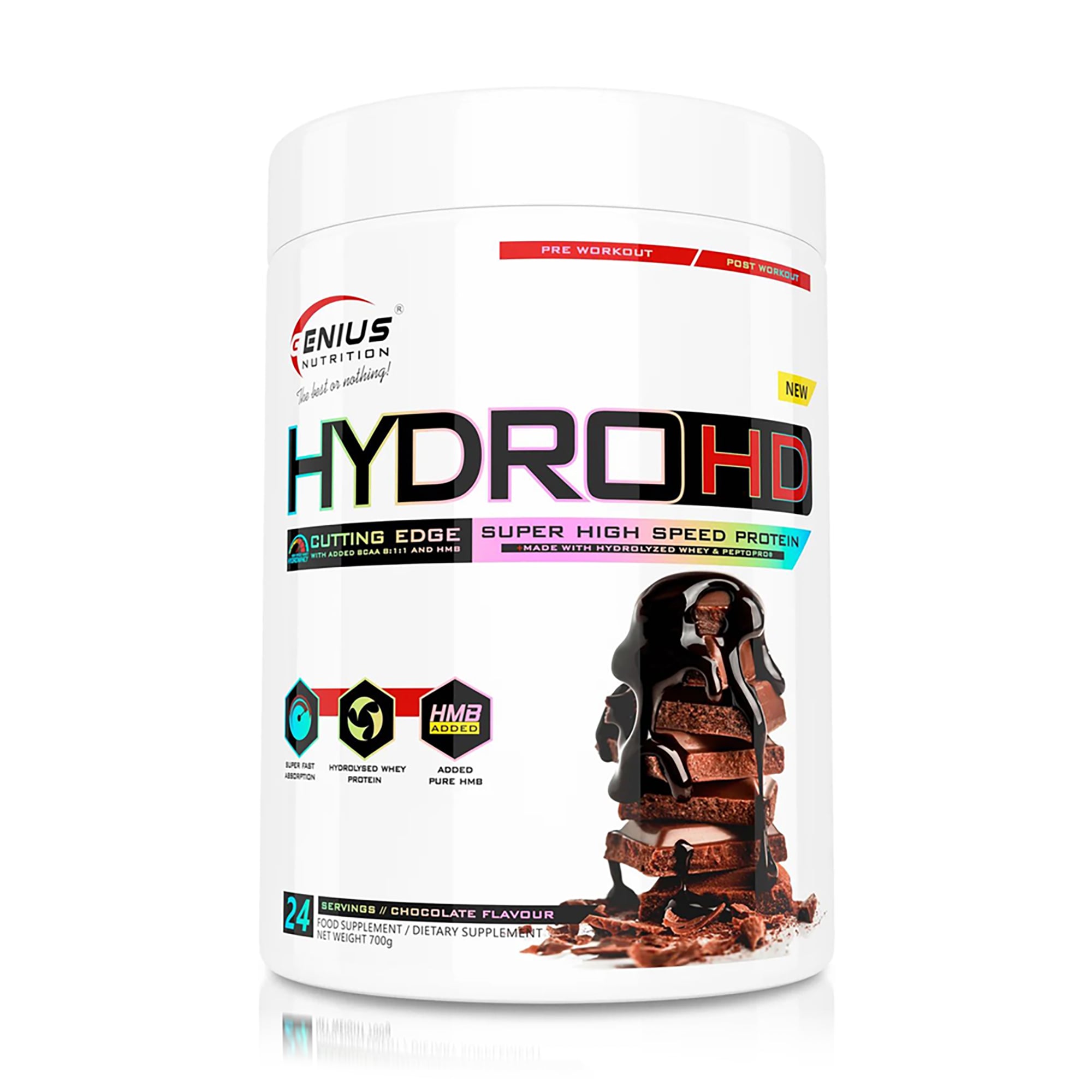 Протеїн Genius Nutrition HydroHD 2.0 Шоколад, в порошку, 700 г